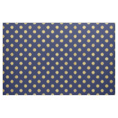 Elegant Gold Foil Polka Dot Pattern - Gold & Blue Stof (Yard (91,4 cm))