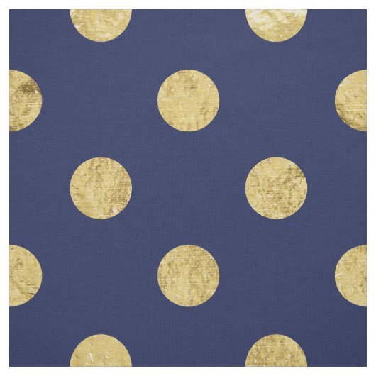 Elegant Gold Foil Polka Dot Pattern - Gold & Blue Stof (Swatch)