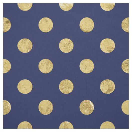 Elegant Gold Foil Polka Dot Pattern - Gold & Blue Stof (Swatch)