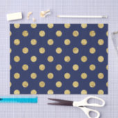Elegant Gold Foil Polka Dot Pattern - Gold & Blue Tissuepapier (Craft)