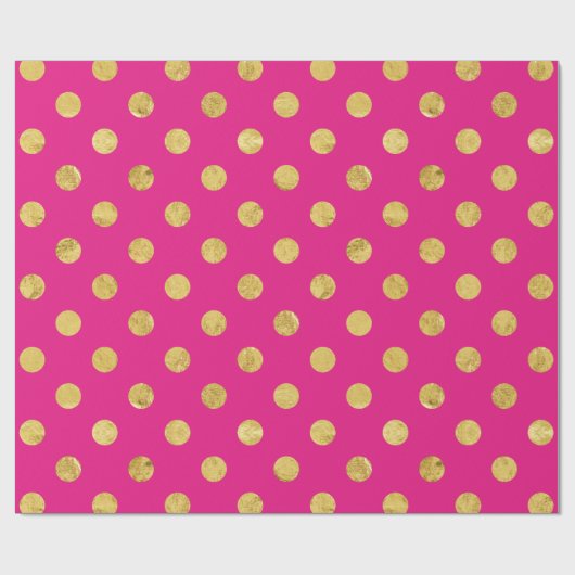 Elegant Gold Foil Polka Dot Pattern - Gold & Pink Cadeaupapier (Vlak)