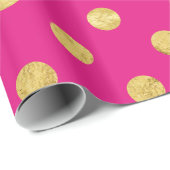 Elegant Gold Foil Polka Dot Pattern - Gold & Pink Cadeaupapier (Rol Hoek)
