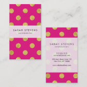 Elegant Gold Foil Polka Dot Pattern - Gold & Pink Visitekaartje (Voorkant / Achterkant)