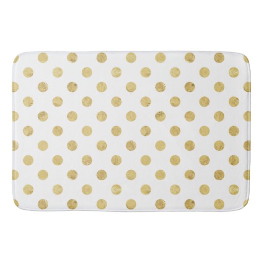 Elegant Gold Foil Polka Dot Pattern - Gold & White Badmat (Voorkant)