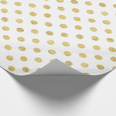 Elegant Gold Foil Polka Dot Pattern - Gold & White Cadeaupapier (Hoek)
