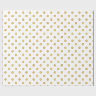 Elegant Gold Foil Polka Dot Pattern - Gold & White Cadeaupapier