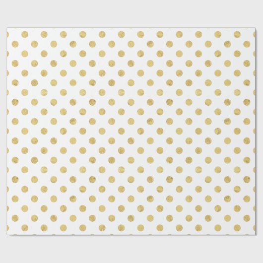 Elegant Gold Foil Polka Dot Pattern - Gold & White Cadeaupapier (Vlak)