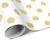Elegant Gold Foil Polka Dot Pattern - Gold & White Cadeaupapier (Rol Hoek)