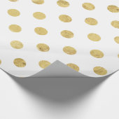 Elegant Gold Foil Polka Dot Pattern - Gold & White Cadeaupapier (Hoek)