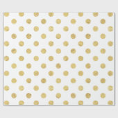 Elegant Gold Foil Polka Dot Pattern - Gold & White Cadeaupapier (Vlak)