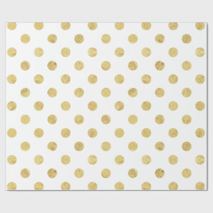 Elegant Gold Foil Polka Dot Pattern - Gold & White Cadeaupapier
