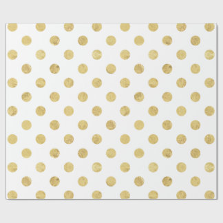 Elegant Gold Foil Polka Dot Pattern - Gold & White Cadeaupapier