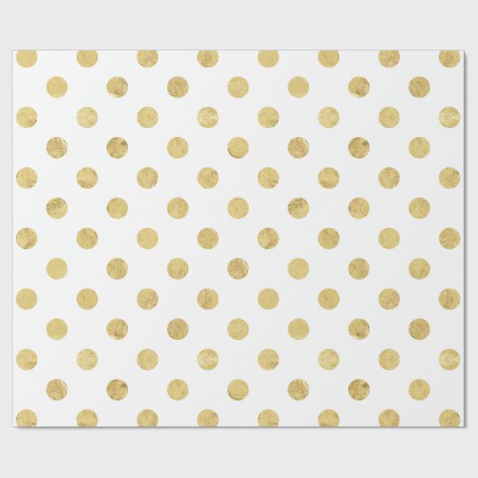 Elegant Gold Foil Polka Dot Pattern - Gold & White Cadeaupapier (Vlak)