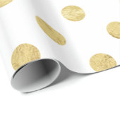 Elegant Gold Foil Polka Dot Pattern - Gold & White Cadeaupapier (Rol Hoek)
