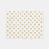Elegant Gold Foil Polka Dot Pattern - Gold & White Fleece Deken (Voorkant (Horizontaal))