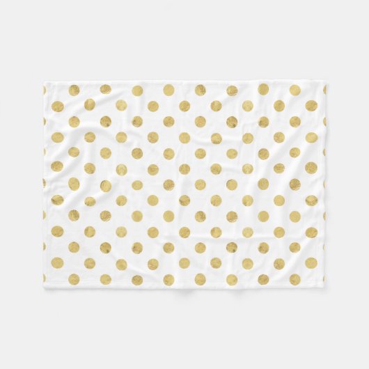 Elegant Gold Foil Polka Dot Pattern - Gold & White Fleece Deken (Voorkant (Horizontaal))