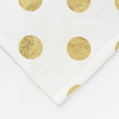 Elegant Gold Foil Polka Dot Pattern - Gold & White Fleece Deken (Hoek)
