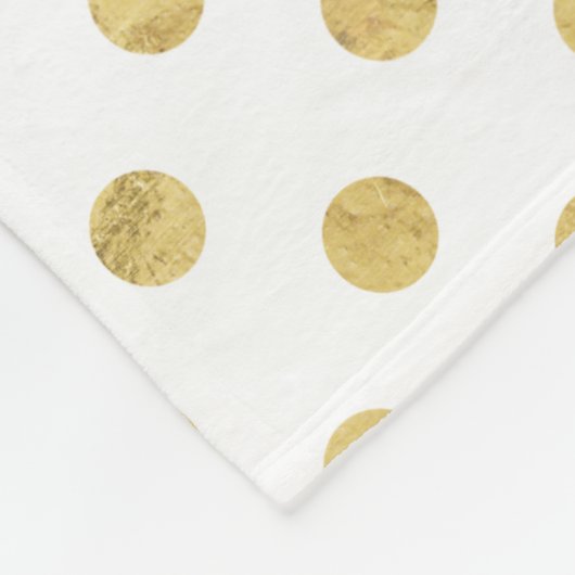 Elegant Gold Foil Polka Dot Pattern - Gold & White Fleece Deken (Hoek)