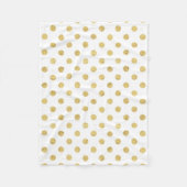 Elegant Gold Foil Polka Dot Pattern - Gold & White Fleece Deken (Voorkant)
