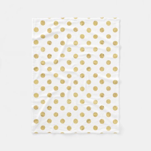 Elegant Gold Foil Polka Dot Pattern - Gold & White Fleece Deken (Voorkant)