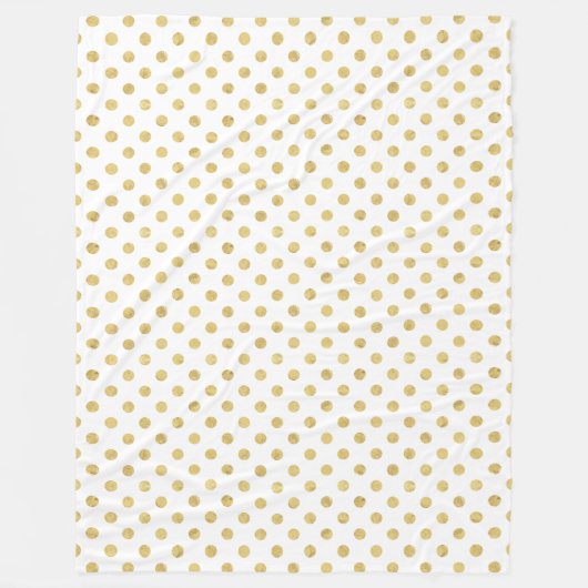 Elegant Gold Foil Polka Dot Pattern - Gold & White Fleece Deken (Voorkant)