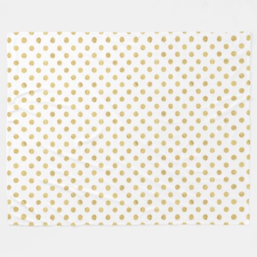 Elegant Gold Foil Polka Dot Pattern - Gold & White Fleece Deken (Voorkant (Horizontaal))