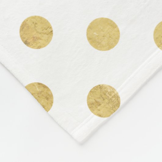 Elegant Gold Foil Polka Dot Pattern - Gold & White Fleece Deken (Hoek)