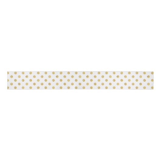 Elegant Gold Foil Polka Dot Pattern - Gold & White Grosgrain Lint (Voorkant)