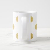 Elegant Gold Foil Polka Dot Pattern - Gold & White Grote Koffiekop (Achterkant)