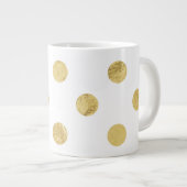 Elegant Gold Foil Polka Dot Pattern - Gold & White Grote Koffiekop (Voorkant rechts)
