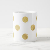 Elegant Gold Foil Polka Dot Pattern - Gold & White Grote Koffiekop (Voorkant)