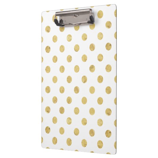 Elegant Gold Foil Polka Dot Pattern - Gold & White Klembord (Links)
