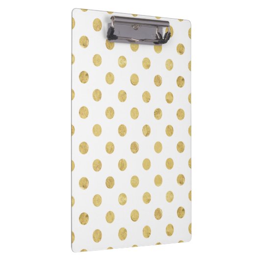 Elegant Gold Foil Polka Dot Pattern - Gold & White Klembord (Rechts)