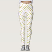 Elegant Gold Foil Polka Dot Pattern - Gold & White Leggings (Voorkant)