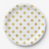 Elegant Gold Foil Polka Dot Pattern - Gold & White Papieren Bordje (Voorkant)