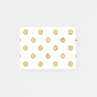 Elegant Gold Foil Polka Dot Pattern - Gold & White Post-it® Notes