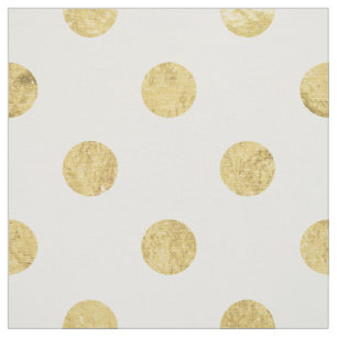Elegant Gold Foil Polka Dot Pattern - Gold & White Stof