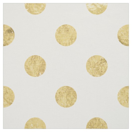 Elegant Gold Foil Polka Dot Pattern - Gold & White Stof (Swatch)