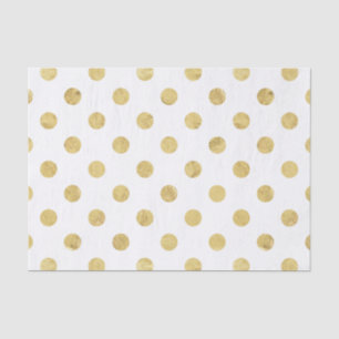 Elegant Gold Foil Polka Dot Pattern - Gold & White Tissuepapier