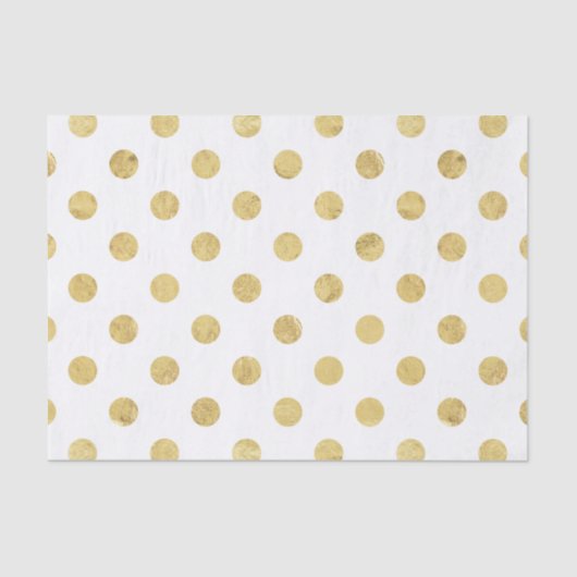 Elegant Gold Foil Polka Dot Pattern - Gold & White Tissuepapier (Voorkant)