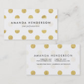 Elegant Gold Foil Polka Dot Pattern - Gold & White Visitekaartje (Voorkant / Achterkant)