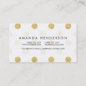 Elegant Gold Foil Polka Dot Pattern - Gold & White Visitekaartje (Achterkant)