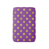 Elegant Gold Foil Polka Dot Pattern - Paars Badmat (Voorkant Verticaal)
