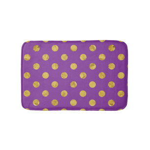 Elegant Gold Foil Polka Dot Pattern - Paars Badmat