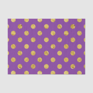 Elegant Gold Foil Polka Dot Pattern - Paars Tissuepapier