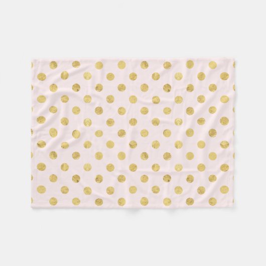 Elegant Gold Foil Polka Dot Pattern - Roze & Gold Fleece Deken (Voorkant (Horizontaal))