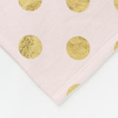Elegant Gold Foil Polka Dot Pattern - Roze & Gold Fleece Deken (Hoek)