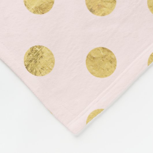 Elegant Gold Foil Polka Dot Pattern - Roze & Gold Fleece Deken (Hoek)