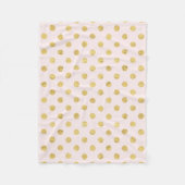 Elegant Gold Foil Polka Dot Pattern - Roze & Gold Fleece Deken (Voorkant)
