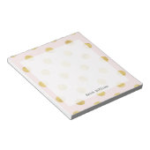 Elegant Gold Foil Polka Dot Pattern - Roze & Gold Notitieblok (Schuin)
